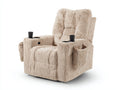 Sillones reclinables de tela de pana 98x92x108 cm - beige - para salón con portavasos