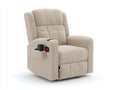 Sillones reclinables de tela acanalada 92x95x104 cm - beige - reposapiés y portavasos
