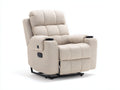 Sillones reclinables de tela jaspeada 100x92x108 cm - Beige - Con portavasos y mando lateral
