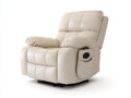 Sillones reclinables de polipiel acolchada 98x95x104 cm - Beige - Con control lateral
