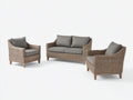 Sofás de exterior de ratán sintético 210 x 82 x 82 cm - Gris topo-Gris claro - Conjunto de jardín moderno de 3 piezas