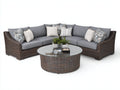 Sofás de exterior de ratán 280x280x75 cm mesa de centro 80x80x40 cm conjunto modular para jardin terraza estilo moderno