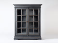 Vitrinas vitrina de madera gris oscuro con puertas de cristal 120x40x190 cm estilo clasico elegante para salon comedor