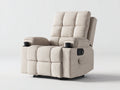 Sillones reclinables eléctricos de tejido texturizado 96x94x103 cm color beige para salón - portavasos integrados - panel lateral